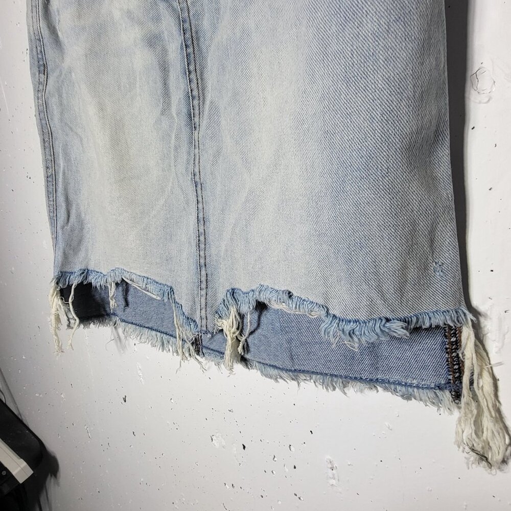 Willam Rast Denim Blue Jean Skirt Size 30 Destroyed Grunge Y2K Festival Indie - Picture 6 of 10